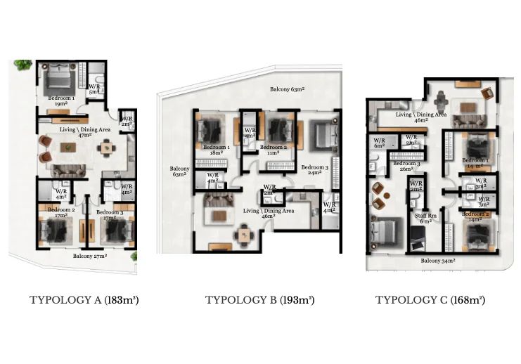 3 bedroom apartment, airport residential area